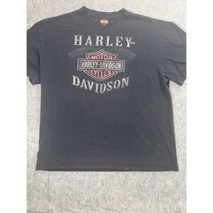 Harley Davidson T Shirt Mens XL Black V Neck Short Sleeve El Paso Texas